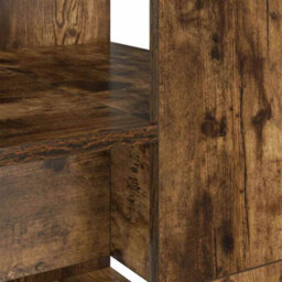 Berkfield Desk With Storage Smoked Oak 113X54X120 Cm Engineered Wood - thumbnail 7