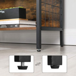 Songmics Bookcase, Office Storage Shelf, 4 Tiers For Books, Steel Frame, S-Shaped Hooks, Room, Studio, Rustic Brown And Black - thumbnail 6