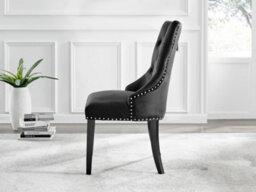 Furniturebox Kylo Brown Rectangular Wood Effect Dining Table & 6 Black Velvet Belgravia Black Leg Chairs - thumbnail 7
