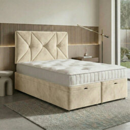 DS Living Eclipse Cream Ottoman Bed - Divan Bed Frame - thumbnail 3