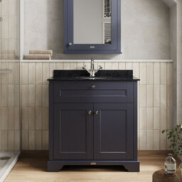 Hudson Reed Floor Standing Two Door Traditional Vanity Unit With 1 Tap Hole Black Marble Top & Basin In Twilight Blue, 820 X 470mm - thumbnail 2