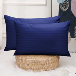 Ameha Pillowcase Pair Navy Microfiber Stripe Pillowcase-Envelope Closure Pillowcase, Machine Washable Bedding Pillow Cover 50X75Cm - thumbnail 2