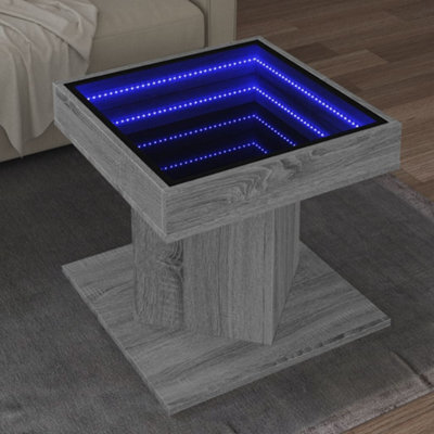 Berkfield Coffee Table With Led Grey Sonoma 50X50X45 Cm Engineered Wood - image 1
