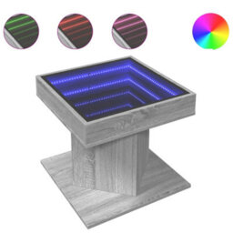 Berkfield Coffee Table With Led Grey Sonoma 50X50X45 Cm Engineered Wood - thumbnail 2