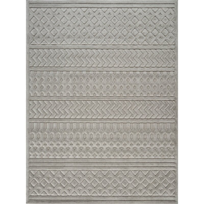 Livabliss Le Mans-Modern Grey 3D High & Low Pile Textured In- & Outdoor Rug 200 X 275 Cm Easy Care, Non Shedding - image 1