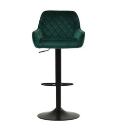 Lakeland Furniture Carson Green Velvet Bar Stool Electroplated Chrome Gas Lift Base - thumbnail 1