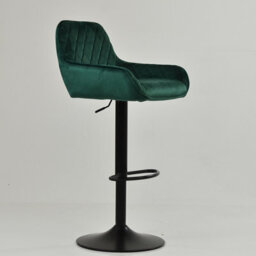 Lakeland Furniture Carson Green Velvet Bar Stool Electroplated Chrome Gas Lift Base - thumbnail 4