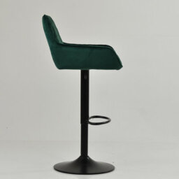 Lakeland Furniture Carson Green Velvet Bar Stool Electroplated Chrome Gas Lift Base - thumbnail 5