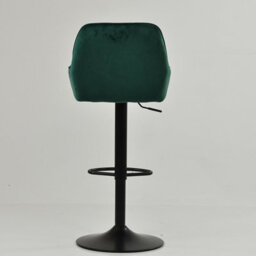 Lakeland Furniture Carson Green Velvet Bar Stool Electroplated Chrome Gas Lift Base - thumbnail 6