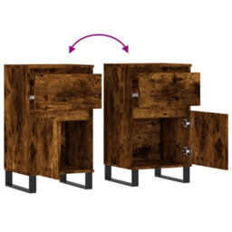 Berkfield Sideboard Smoked Oak 40X35X70 Cm Engineered Wood - thumbnail 9