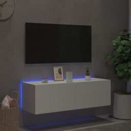 Berkfield Tv Wall Cabinet With Led Lights White 100X35X31 Cm - thumbnail 5