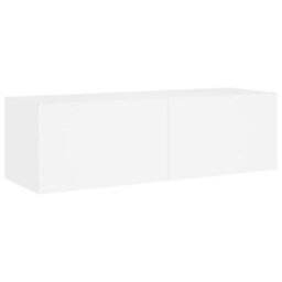 Berkfield Tv Wall Cabinet With Led Lights White 100X35X31 Cm - thumbnail 3