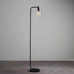 Luminosa Lighting Luminosa Toledo Complete Floor Lamp Matt Black, Clear Glass