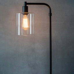 Anson Lighting Torton Matt Black With Clear Glass Shade Modern 1 Light Floor Light - thumbnail 3