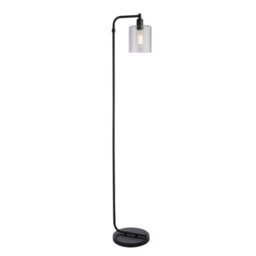 Anson Lighting Torton Matt Black With Clear Glass Shade Modern 1 Light Floor Light - thumbnail 5