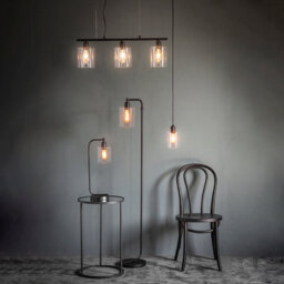 Anson Lighting Torton Matt Black With Clear Glass Shade Modern 1 Light Floor Light - thumbnail 4
