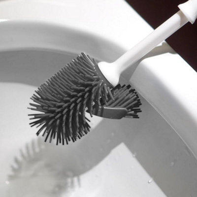 Home Valet Silicone Under Rim Toilet Brush With Holder - image 1