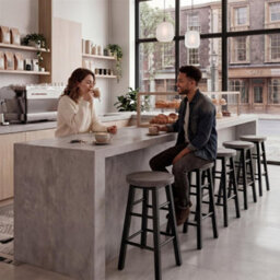 Black Wooden Revolving Bar Stool Kitchen Breakfast Seat Dining Furniture - thumbnail 3