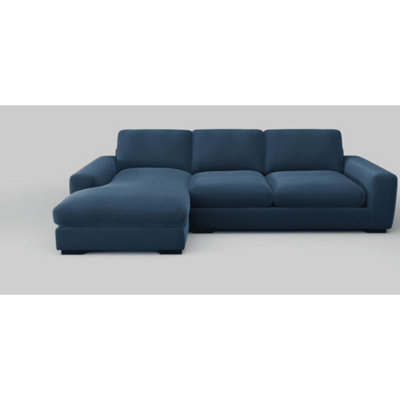 Houston Left Hand Sofa Bed Fullback Blue - image 1