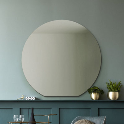 Mirroroutlet The Circulus Frameless Flat Bottom Circular Wall Mirror 106Cm X 100Cm - image 1