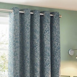 Wylder Grantley Jacquard Room Darkening Eyelet Curtain Pair Wedgewood (W)168Cm X (D)229Cm - thumbnail 2