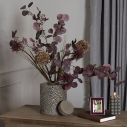 Wyld Haus Set Of 3 Burgundy Berried Eucalyptus Artificial Flower Stems 1090mm - thumbnail 4