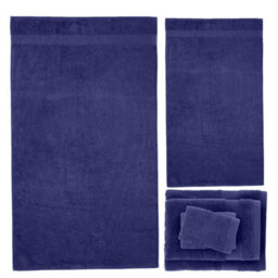 Catherine Lansfield Bathroom Anti Bacterial 500 Gsm Soft & Absorbent Cotton 6 Piece Towel Set Navy Blue - thumbnail 5