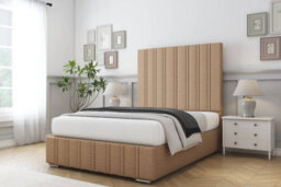 "Sloomy Langston Latte Dumfries Bed Frame With Mattress With 50"" Upholstered Headboard 4'6 Double" - thumbnail 2