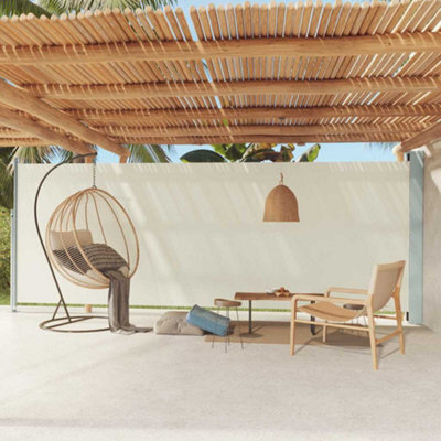 Walplus Patio Retractable Side Awning Garden Sun Shade Canopy Gazebo For Back Door, Porch, Patio 200X600 Cm Cream - image 1