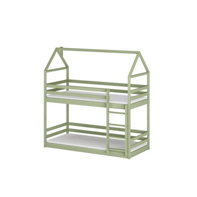 Arte Axel Olive 90 X 190Cm House Bunk Bed - Foam Mattresses Included - image 1