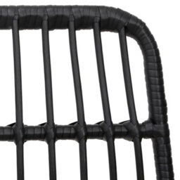 Berkfield 9 Piece Garden Dining Set Black Poly Rattan - thumbnail 6