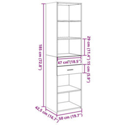 Berkfield Highboard Concrete Grey 50X42.5X185 Cm Engineered Wood - thumbnail 9