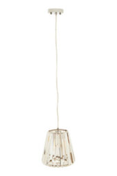 Orsina Cone Pendant Light With Geometric Glass Shade, Chrome Frame Crystal Ceiling Light, 1 Bulb Boutique Light - thumbnail 1