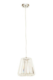 Orsina Cone Pendant Light With Geometric Glass Shade, Chrome Frame Crystal Ceiling Light, 1 Bulb Boutique Light - thumbnail 5