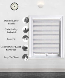 Lister Cartwright Day And Night/zebra Blinds, Premium Quality Double Roller, Vision Blinds(Grey, 60 X 165 Cm) - thumbnail 3