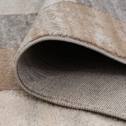 Loomed Neutral Beige Grey Geo Wabi Sabi Retro Runner Rug 60X240Cm - thumbnail 3