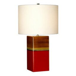 Elegant Ceramic Table Lamp With Cream Linen Shade And Colorful Glaze For Modern Interiors - thumbnail 1