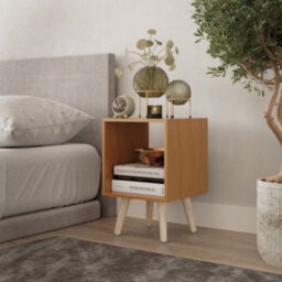 Urbn-Living Urbnliving 30Cm Height Beech Wooden Storage Cube Bookcase Scandinavian Style Pine Legs Living Room Bedroom - thumbnail 2