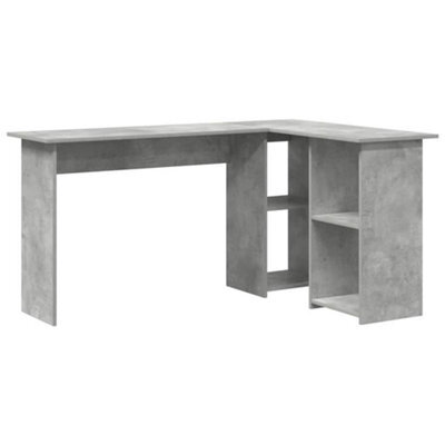Berkfield Modern Concrete Grey Computer Desk Concrete Grey Particle Board