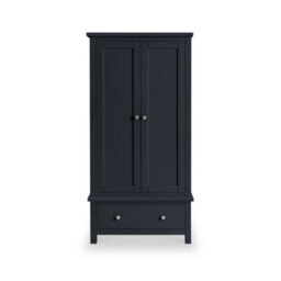Cornish Black Double Wardrobe With Drawer - By Roseland Furniture - thumbnail 3