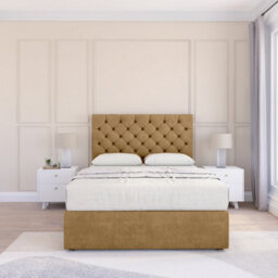 "Sloomy 6Ft Mayfair Divan Bed Base Mink Plush ,4 Drawers & 26"" Struts Headboard - Super King" - thumbnail 2