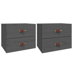 Berkfield Wall-Mounted Bedside Cabinets 2 Pcs Grey 50X36X40 Cm - thumbnail 2