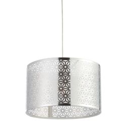 Inlight Hyperion Silver Effect Laser Cut Cylinder Light Shade (D)35Cm - thumbnail 5