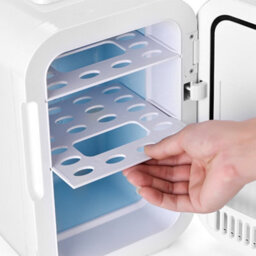 Living And Home White 12L Mini Counter Fridge With Led Mirror Door - thumbnail 4
