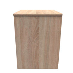 Turin 2 Drawer Bedside Cabinet In White Gloss & Bardolino Oak (Ready Assembled) - thumbnail 2