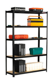 Rhino Racking 180 X 120 X 40Cm - Black - 5 Tier Boltless Heavy Duty Garage Shelving Unit - 1000Kg Load Weight - thumbnail 5