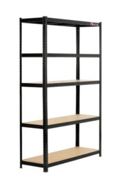 Rhino Racking 180 X 120 X 40Cm - Black - 5 Tier Boltless Heavy Duty Garage Shelving Unit - 1000Kg Load Weight - thumbnail 1