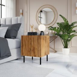 Jungle Set Of 2 Modern Bedside Tables With Durable Laminated Construction Oak Wotan Black - thumbnail 1