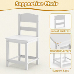 Gainoom Kids White Desk And Chair Set Wooden Study Desk With 2 Cabinets & 2 Drawers For 4-7 Years Old - thumbnail 9