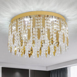 Crystal Led Ceiling Light Gold Chandelier 3 Color Lights 40X20 Cm - thumbnail 1